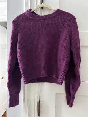 Z Supply Deep Plum Ribbed Crewneck Sweater